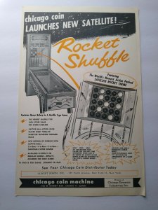 Chicago Coin Rocket Shuffle Arcade FLYER Original Vintage Game Art Print 1958  