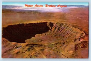 Flagstaff Arizona AZ Postcard Aerial View Of Meteor Crater c1960's Vintage