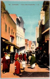 MOROCCO Tanger Rue Des Slaghins Roadways & Buildings Landmark Antique Postcard