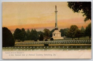Gettysburg PA Gen View National Cemetery 1904 Rotograph Civil War Postcard R25