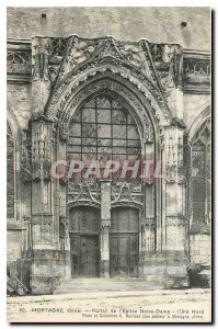 Postcard Old Mortagne Orne Church Portal Notre Dame North Coast