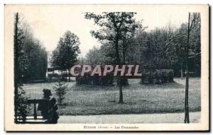 Old Postcard Hirson Aisne Les Promenades