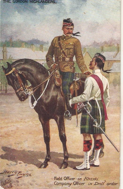 Hary Payne. Officer in Horse. The Gordon Highlnders Tuck Oilette PC # 9884