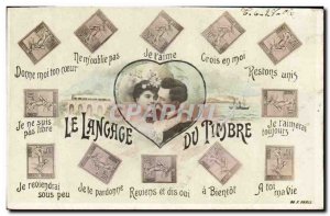 Old Postcard Fancy stamp Language Sower 10c