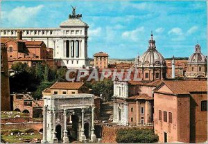 Postcard Modern Roma Roman Forum and Arch of Settimio Severo