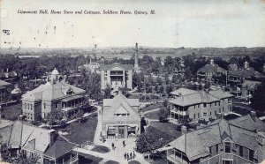 c.'09, Lippencott Hall, Store ,Soldiers and Sailor Home,Quincy, IL,Old Post Card