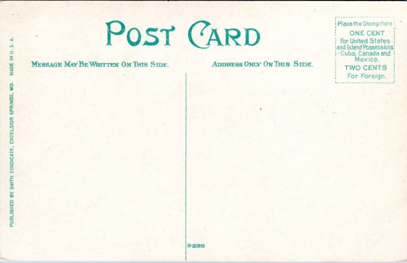 Postcard MO Excelsior Springs - Sulpho-Saline Spring - pavillion