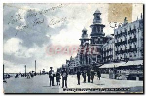 Postcard Old Blankenberghe La Digue and Casino