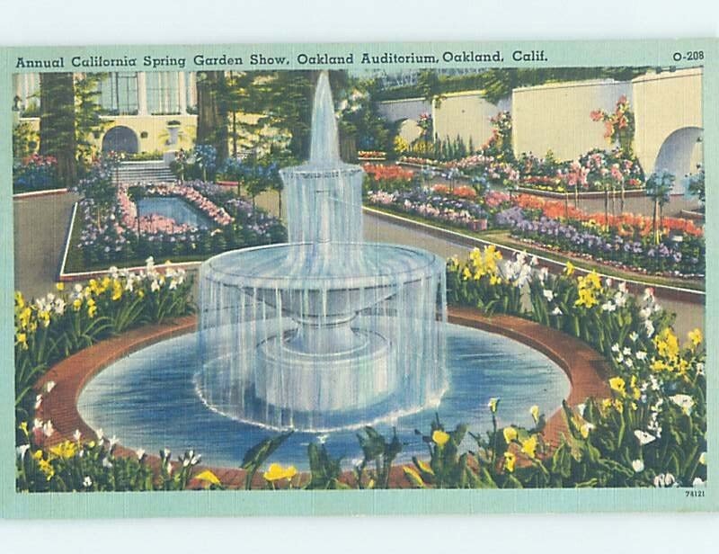 Pre-Chrome GARDEN SCENE Oakland California CA AH5766