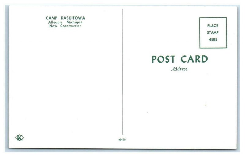 ALLEGAN, Michigan MI ~ New Construction CAMP KASKITOWA ca 1950s   Postcard