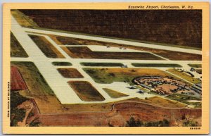 West Virginia W. VA, Kanawha Airport, Commercial Airlines, Vintage Postcard