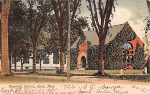 Memorial Library Acton MA USA Postcard
