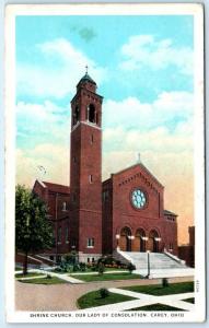 CAREY, Ohio  OH   Our Lady of Consolation  SHRINE CHURCH  c1920s-30s   Postcard