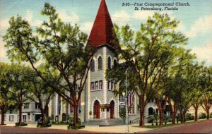 Florida St Petersburg First Congregational Church 1947 Curteich