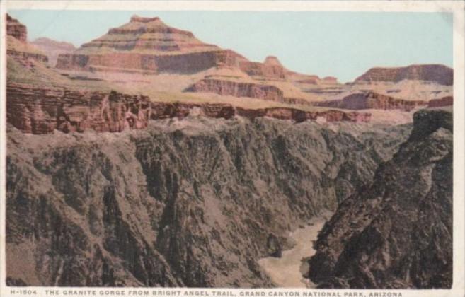 Fred Harvey The Granite Gorge From Bright Angel Trail Grand Canyon National P...