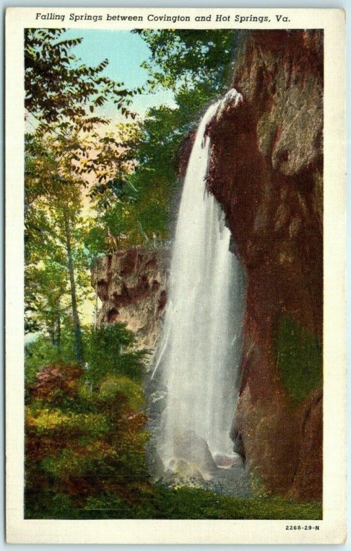 Postcard - Falling Springs Between Covington And Hot Springs, Virginia