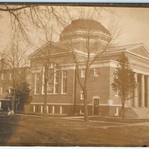 c1910 Dome Top Church RPPC Dirt Road Unknown Real Photo Telegraph Line Early A28