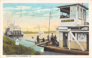 Alexandria Louisiana River Scene Mercury Steamer Vintage Postcard AA24130