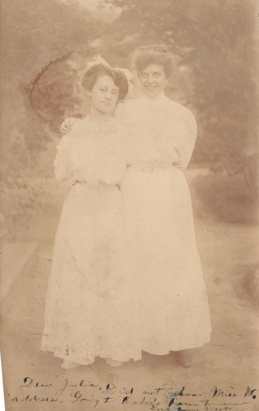 Vintage Postcard 1907 Portrait of Two Beautiful Women Victorian Ladies Artwork