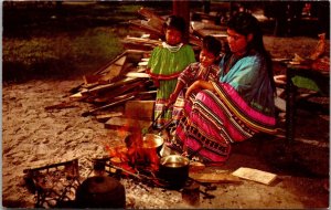 Florida Everglades Native Indians Cooking Over Open Fire