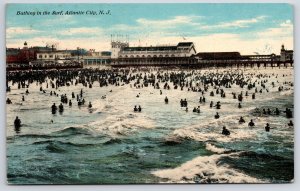 1911 Bathing Surf Atlantic City New Jersey NJ Buildings Ocean Postd Postcard