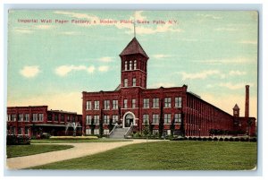 1912 Imperial Wall Paper Factory Modern Plant Glen Falls NY Antique Postcard 