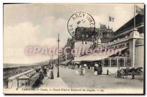 Old Postcard Cabourg casino grand hotel and English Boulevard