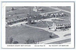 Baltimore Maryland MD Postcard Aerial View Hardman's Beauty Rest Cottages 1952