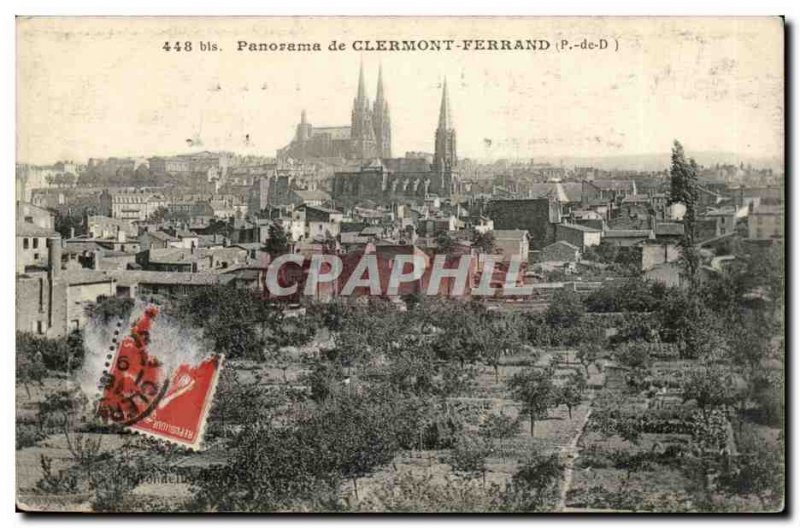 Old Postcard Panorama of Clermont Ferrand