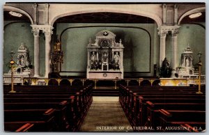 Vtg St Augustine Florida FL Interior of Old Cathedral 1910s View Postcard