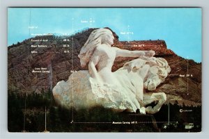 Custer SD-South Dakota, Marble Model Of Crazy Horse, Chrome Postcard 