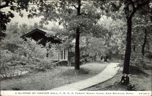 New Buffalo Michigan MI YWCA Forest Beach Club Hoover Hall Vintage Postcard 