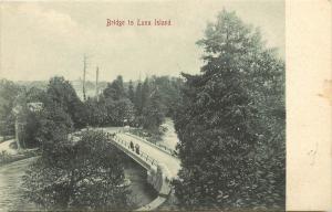 c1905 Lithograph Postcard; Bridge to Luna Island, Niagara Falls Ontario Canada