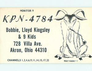 comic - QSL CB HAM RADIO CARD Akron Ohio OH t8959