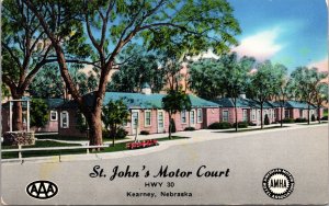 Postcard St. John's Motor Court in Kearney, Nebraska~137058