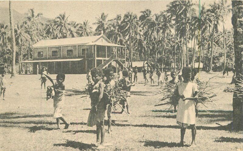 South Pacific 1920s New Caledonian Mission School Children Postcard  22-5962