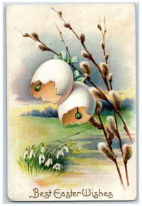 1909 Easter Hatched Eggs Flowers Clapsaddle Embossed Posted Antique Postcard