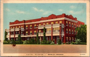 Linen Postcard Hotel Rusher in Brinkley, Arkansas