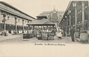 BRUXELLES BELGIUM~LE MARCHE aux POISSONS~1900s PHOTO POSTCARD