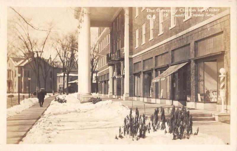 Woodstock New York Governor Clinton Winter Real Photo Antique Postcard K101185