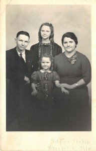 Lancaster Ohio 1940s RPPC Real photo Postcard Family Studio Portrait by Salyers