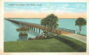 1920s Tamiami Trail Bridge Fort Myers Florida Kropp postcard 910