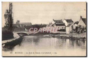 Old Postcard Bourges edges I Auron and the cathedral