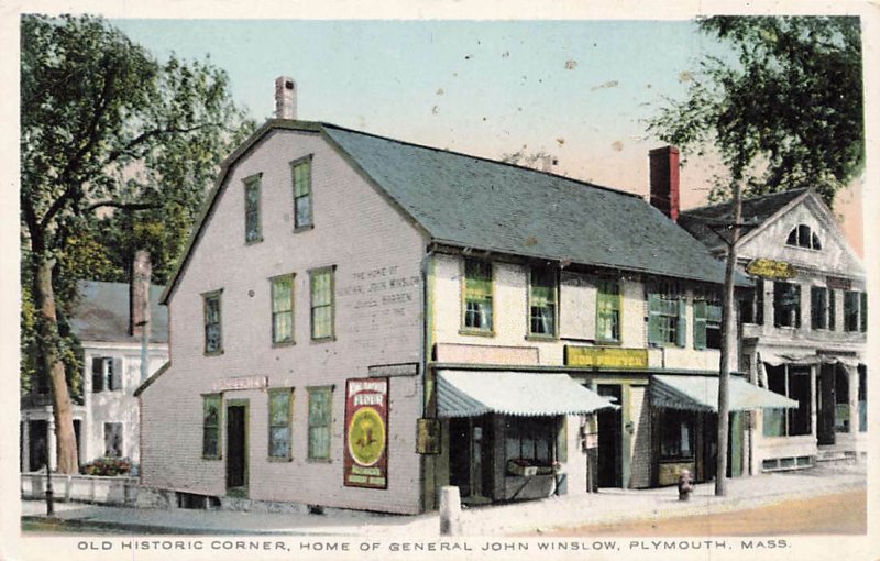 c1920 Historic Corner Home General John Winslow Plymouth Massachusetts MA P68 