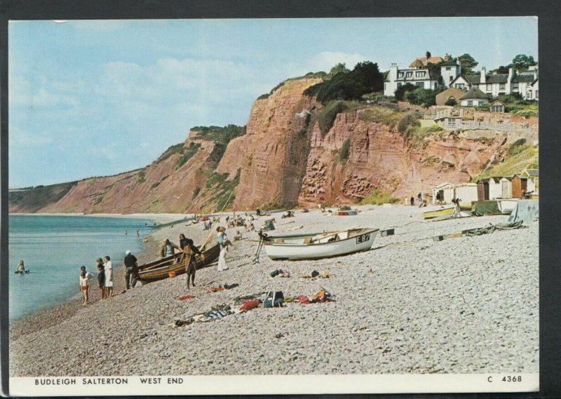 Devon Postcard - Budleigh Salterton Beach, West End    T4486