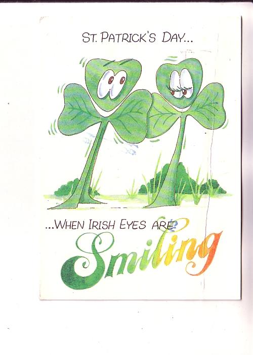 St Patrick's Day, When Irish Eyes Smiling, Prepaid Postage From Ireland