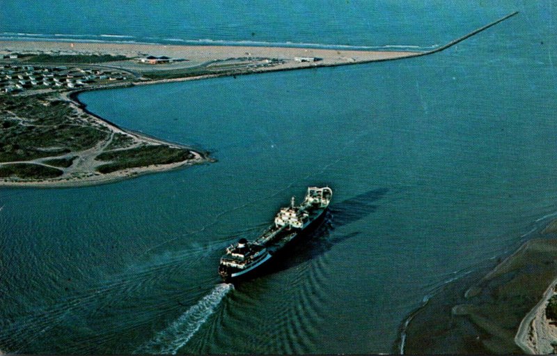 Texas South Padre Island Freighters Going Through Jetties