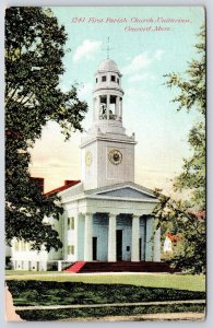 First Baptist Church Unitarian Concord Massachusetts MA Grounds View  Postcard