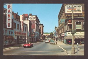 FITCHBURG MASSACHUSETTS DOWNTOWN STREET SCENE OLD CARS POSTCARD