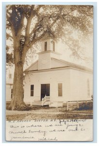 1907 View Of ME Church Boston New York NY RPPC Photo Posted Antique Postcard 